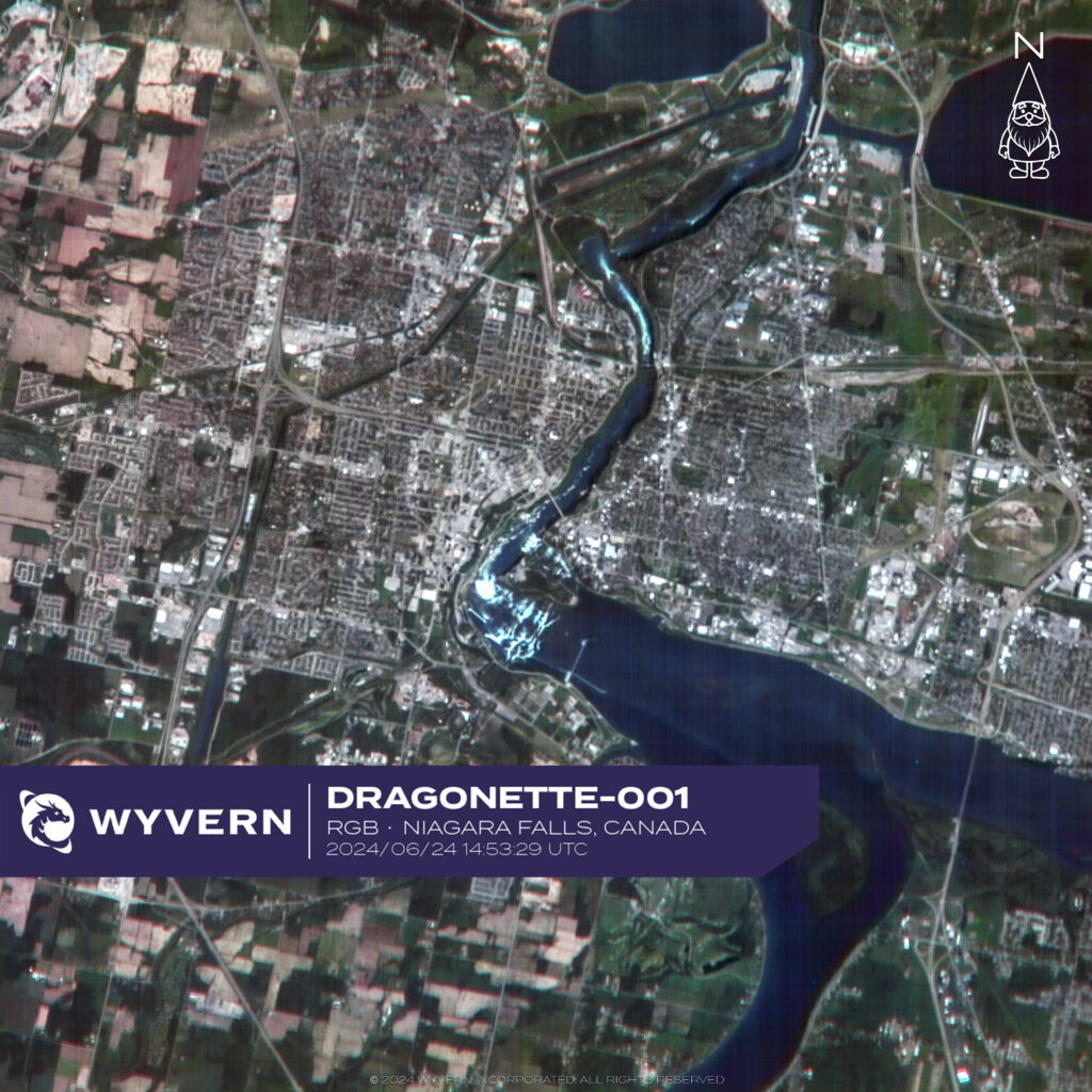 Hyperspectral satellite imagery of Earth from Wyvern's Dragonette satellite constellation.