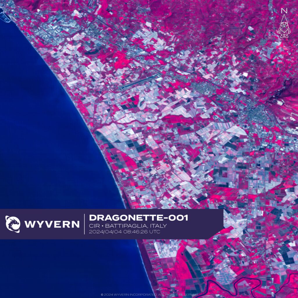 Hyperspectral satellite imagery of Earth from Wyvern's Dragonette satellite constellation.