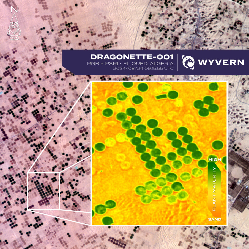 Hyperspectral satellite imagery of Earth from Wyvern's Dragonette satellite constellation.